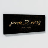 Wedding Couple Name Gold Wall Art