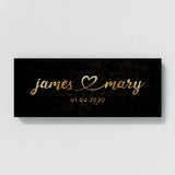Wedding Couple Name Gold Wall Art