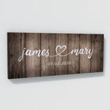 Wedding Couple Name Grey Wooden Wall Art