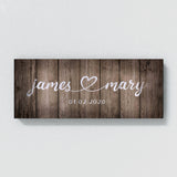 Wedding Couple Name Grey Wooden Wall Art