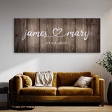 Wedding Couple Name Grey Wooden Wall Art
