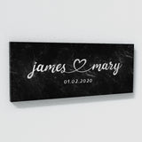 Wedding Couple Name Marble Black Wall Art