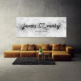 Wedding Couple Name Marble White Wall Art