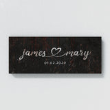 Wedding Couple Name Metal Rust Black Wall Art
