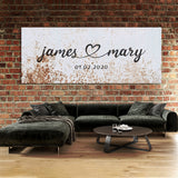 Wedding Couple Name Metal Rust White Wall Art