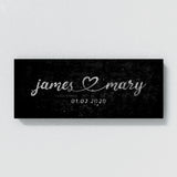 Wedding Couple Name Silver Wall Art