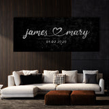 Wedding Couple Name Silver Wall Art