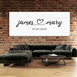 Wedding Couple Name White Wall Art