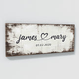 Wedding Couple Name White Wood Grunge Wall Art