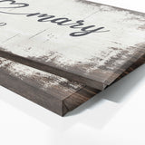Wedding Couple Name White Wood Grunge Wall Art