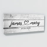 Wedding Couple Name White Wooden Wall Art