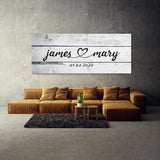 Wedding Couple Name White Wooden Wall Art