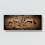 Wedding Couple Name Wooden Black Wall Art