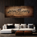 Wedding Couple Name Wooden Black Wall Art
