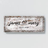 Wedding Couple Name Wooden White Wall Art