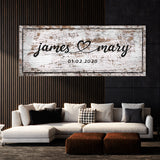 Wedding Couple Name Wooden White Wall Art