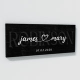 Wedding Family Name Black Wall Art