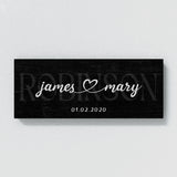 Wedding Family Name Black Wall Art