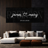 Wedding Family Name Black Wall Art