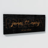 Wedding Family Name Black Wood Wall Art