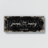 Wedding Family Name Black Wood Grunge Wall Art