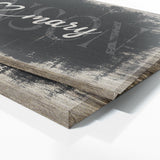 Wedding Family Name Black Wood Grunge Wall Art