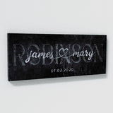 Wedding Family Name Concrete Black Wall Art