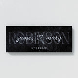 Wedding Family Name Concrete Black Wall Art