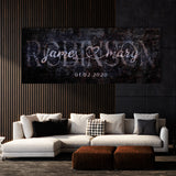 Wedding Family Name Concrete Rust Wall Art