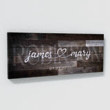 Wedding Family Name Darker Wooden Wall Art