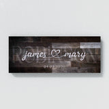Wedding Family Name Darker Wooden Wall Art