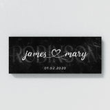 Wedding Family Name Marble Black Wall Art