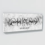 Wedding Family Name Marble White Wall Art