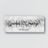 Wedding Family Name Marble White Wall Art