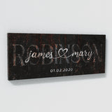 Wedding Family Name Metal Black Wall Art