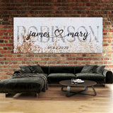 Wedding Family Name Metal White Wall Art