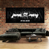 Wedding Family Name Neon Wall Art