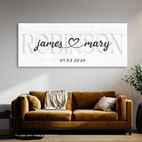 Wedding Family Name White Wall Art