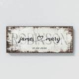 Wedding Family Name White Wood Grunge Wall Art