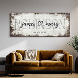 Wedding Family Name White Wood Grunge Wall Art