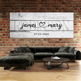 Wedding Family Name White Wooden Wall Art