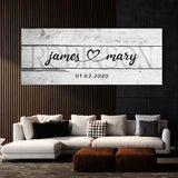 Wedding Family Name White Wooden Wall Art
