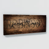 Wedding Family Name Wooden Black Wall Art