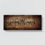 Wedding Family Name Wooden Black Wall Art