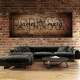 Wedding Family Name Wooden Black Wall Art