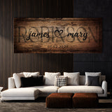 Wedding Family Name Wooden Black Wall Art