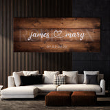 Wedding Family Name Wooden Plank Wall Art
