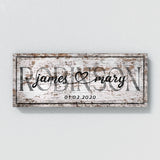 Wedding Family Name Wooden White Wall Art