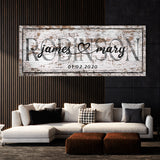 Wedding Family Name Wooden White Wall Art