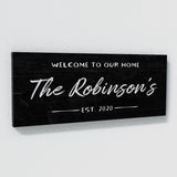 Welcome To Home Family Name Black Wall Art